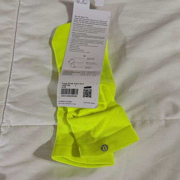 Lululemon Power Stride Ankle Sock , SIZE L NWT